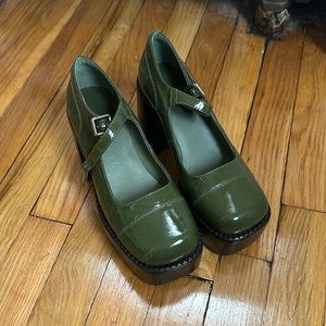 Green Platform Jeffrey Campbell heels